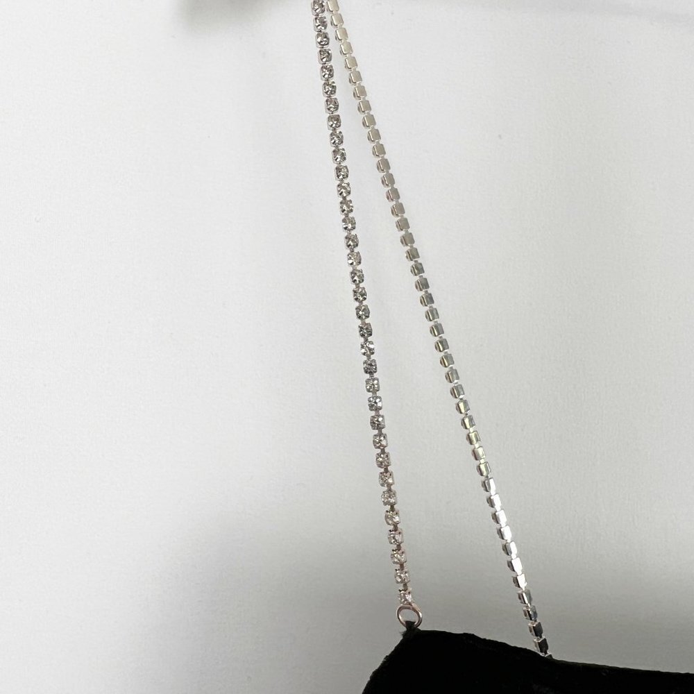 New House of Harlow 1960 Velvet Draped Wedding Guest Sexy Diamonds Rhinestones - Picture 5 of 8
